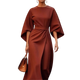 Sonya - Elegant Batwing Sleeve Maxi Dress Belted Waist