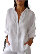 Steph - Linen Relaxed Shirt Long Sleeve Adjustable Cuffs