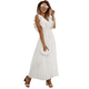 Sybil - Elegant Women's Maxi Ruffle Dress With Belt