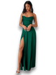 Kelsey - Elegant Satin Maxi Dress with Cowl Neckline and Spaghetti Straps