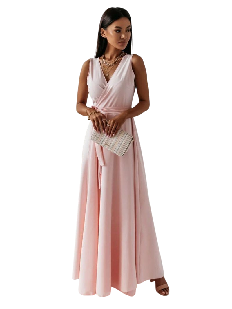 Elisabeth - Womens V Neck Maxi Dress With Flattering Fit