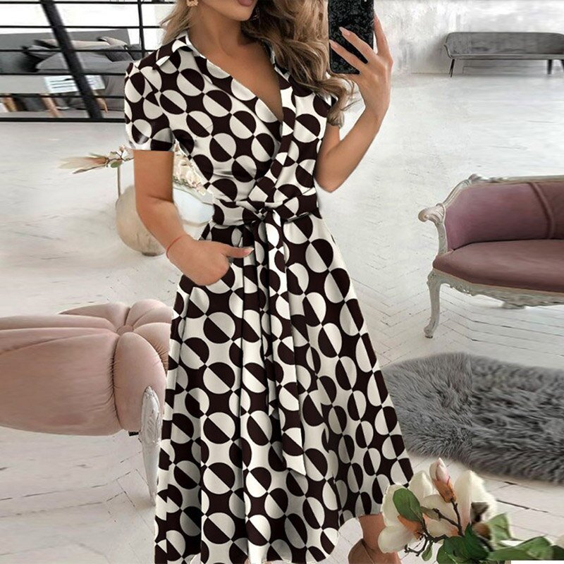 Serena - Elegant A-line Tie Women's Dress for Comfort and Style