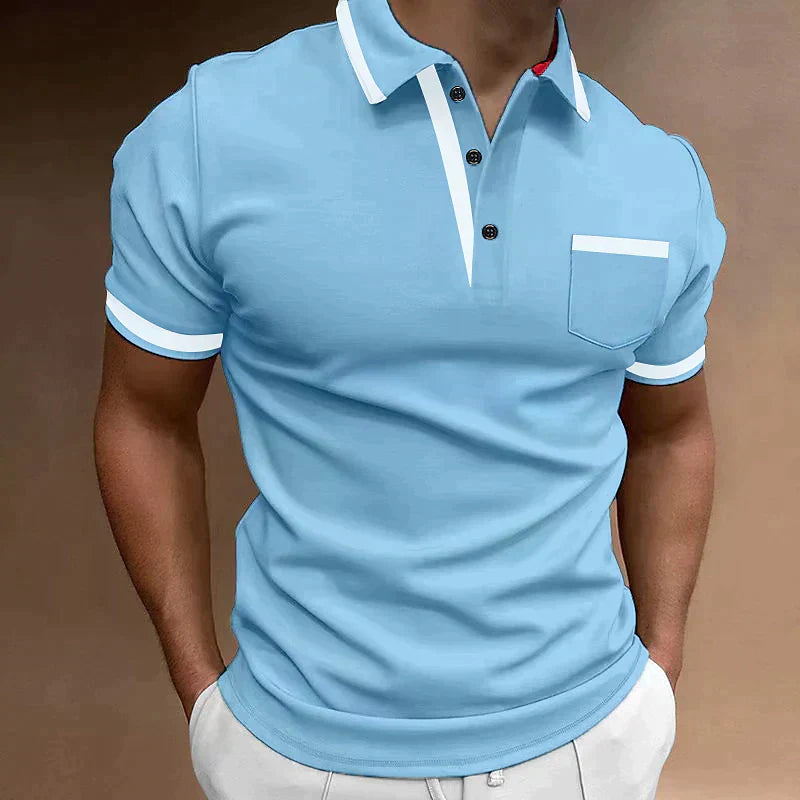 Uriel - Slim Fit Men's Polo With Contrast Trim And Pocket