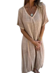 Gloria - Elegant Women's V-neck Midi Dress for Effortless Style